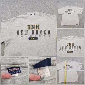 Vintage UNH New Haven Chargers T Shirt Mens XL Gray JanSport USA College 90s Tee